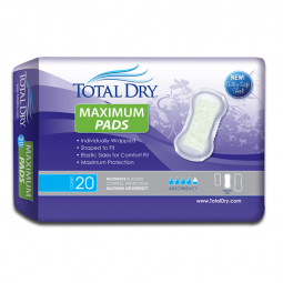TotalDry Secure Personal Care Products SP1573-TotalDry Maximum Pads, Moderate Absorbency (BG/20)