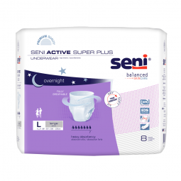 Seni Active Super Plus S-LA08-AP1 Heavy Absorbency Underwear, Overnight, Large, Case