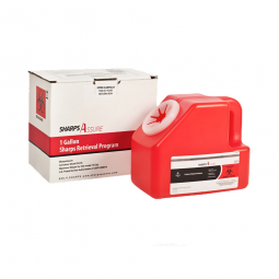 Sharps Assure SA1G-18-Sharps Assure Mail-Back Sharps Container, 1 gal, 9 x 5-1/2 x 7.3 in, Trash Bag