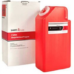 Sharps Assure SA3G-8-Mailback Sharps Container Sharps Assure Red Base Vertical Entry 3 gal, Sharps C