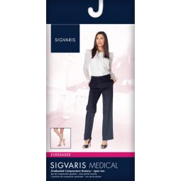 SIGVARIS 781CO Womens Eversheer Open Toe Calf High Socks-15-20 mmHg