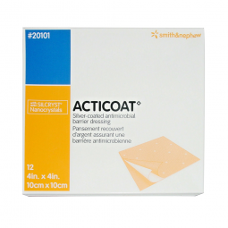 Acticoat Smith & Nephew 20101-Acticoat Burn Antimicrobial Barrier Dressing, 4 x 4 in, Antimicrobials