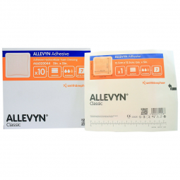Allevyn Adhesive Smith & Nephew 66020044-Allevyn Adhesive with Border Foam Dressing, 5 x 5 Inch, Foa