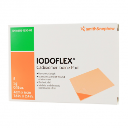 Iodoflex Pad Smith & Nephew 6602133005-Iodoflex Iodophor Impregnated Dressing, 1 x 2-3/8 inch, Impr