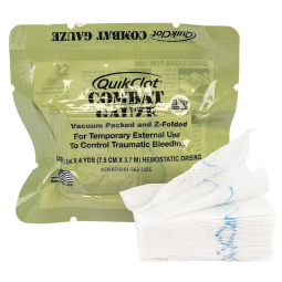 QuikClot Combat Gauze Teleflex 200-QuikClot Combat Gauze Hemostatic Dressing, 3 in x 4 yd, First Aid