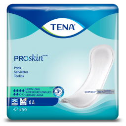 Tena ProSkin Heavy Long 47619 Bladder Control Pads, Heavy Absorbency, Dry-Fast Core (CS)