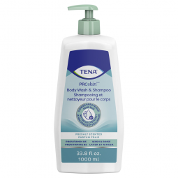 Tena ProSkin 64343 Unscented Shampoo & Body Wash, Pump Bottle, 1 L