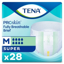 Tena ProSkin Super 67401 Adult Incontinence Briefs, Heavy Absorbency, Medium (BG)