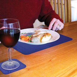 Tenura Non-Slip Table Mat, Blue, 10" x 7"