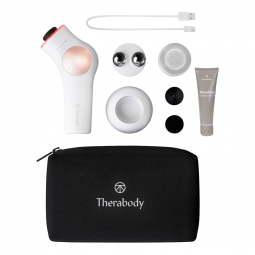 Therabody TheraFace PRO TF02220-01 Handheld Face Massager & Cleanser, 3 Attachments, White