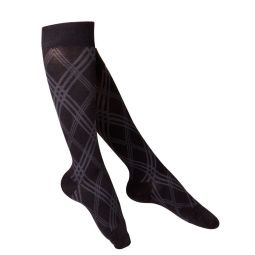 TOUCH 1064 Ladies' Knee-High Compression Socks, Argyle Pattern, 15-20 mmHg