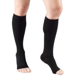 Truform 0965A Knee-High Compression Stockings - Aloe Knit Microfiber - Open Toe - 20-30 mmHg