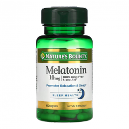 Nature's Bounty 07431219491 Melatonin Sleep Aid, 10 mg Capsules