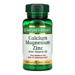 Nature's Bounty US Nutrition 74312004290-Nature's Bounty Calcium Magnesium Zinc Coated Caplets, Nonp