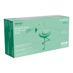 Ventyv 10334106 Ultra 3.5 Coral Flamingo Exam Gloves, Small (BX/200)