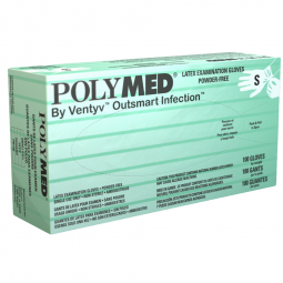 Polymed Ventyv PM102-Polymed Latex Exam Glove, Small (CS/1000)