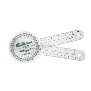 Baseline 12-1001HR HiRes Plastic Goniometer w/ 360° Head-8" Arms