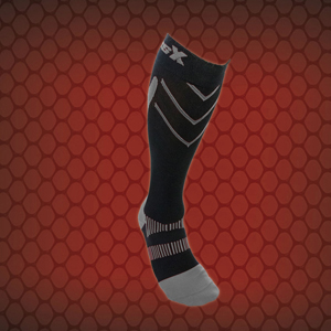 CSX X220 Athletic Compression Sock-20-30 mmHg-Silver/Black-XL