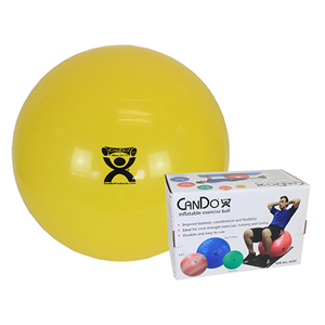 CanDo 30-1801B Inflatable Exercise Ball-Yellow-18"-Retail Box