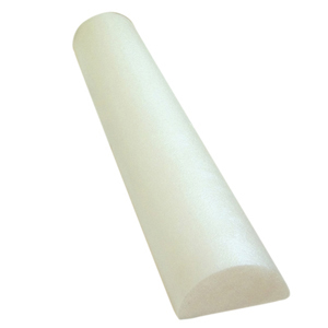 CanDo 30-2110 PE Foam Roller-White-6" x 36"-Half Round