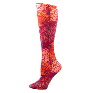Celeste Stein Womens 15-20 mmHg Compression Sock-Bright Vintage Floral