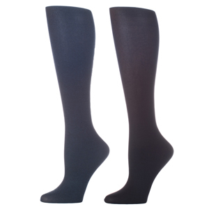 Celeste Stein Womens 15-20 mmHg Compression Sock-Navy Black (2 Pack)