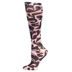 Celeste Stein Womens 20-30 mmHg Compression Sock-Neon Pink Flames