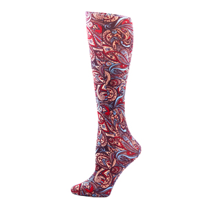 Celeste Stein Womens 20-30 mmHg Compression Sock-Fall Paisley Brown