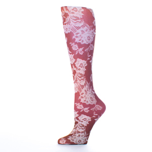 Celeste Stein Womens 20-30 mmHg Compression Sock-Brown Yoga Lace