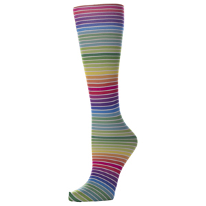 Celeste Stein Womens 20-30 mmHg Compression Sock-Mixed Stripes