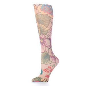 Celeste Stein Womens 20-30 mmHg Compression Sock-Tan Tapestry