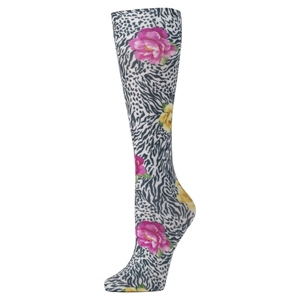 Celeste Stein Womens 20-30 mmHg Compression Sock-Regular-Zebra Rose