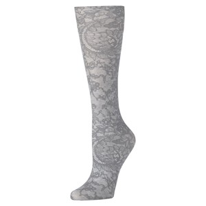 Celeste Stein Womens 20-30 mmHg Compression Sock-Grey Morning Lace