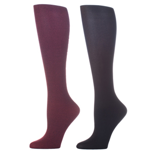 Celeste Stein Womens 20-30 mmHg Compression Sock-Purple Black (2 Pack)