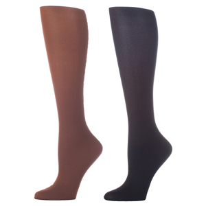 Celeste Stein Womens 8-15 mmHg Compression Sock-Brown Black (2 Pack)