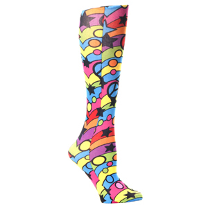 Celeste Stein Womens 8-15 mmHg Compression Sock-Queen-Rainbow 60's