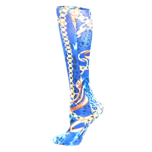 Celeste Stein Womens 15-20 mmHg Compression Sock-Queen-Blue Wild Link