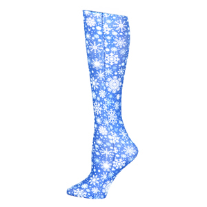 Celeste Stein Womens 15-20 mmHg Compression Sock-Queen-Snowflakes