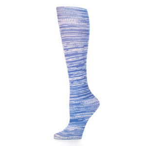 Celeste Stein Womens 15-20 mmHg Compression Sock-Queen-Denim Stripes