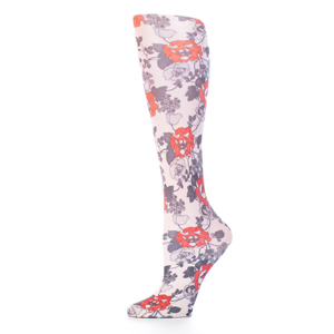 Celeste Stein Womens 15-20 mmHg Compression Sock-Queen-Knock Out Roses