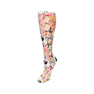 Celeste Stein Womens 8-15 mmHg Compression Sock-Queen-Harlequin Roses