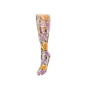 Celeste Stein Womens 8-15 mmHg Compression Sock-Queen-Roses N Stripes