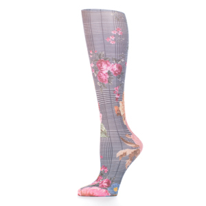 Celeste Stein Womens 8-15 mmHg Compression Sock-Queen-Flower Plaid