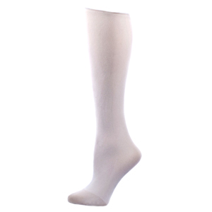 Celeste Stein Womens 20-30 mmHg Compression Sock-Queen-White Solid