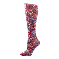 Celeste Stein Womens Compression Sock-Fall Paisley Brown