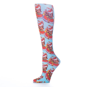 Celeste Stein Womens Compression Sock-Pixel Rudolph