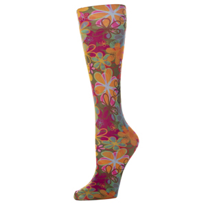 Celeste Stein Womens Compression Sock-Bright Flower Power