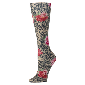 Celeste Stein Womens Compression Sock-Tiger Rose