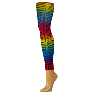 Celeste Stein Womens Leggings-Rainbow Zebra