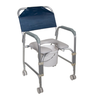 Drive 11114KD-1 Lightweight Portable Shower Commode Chair w/ Casters